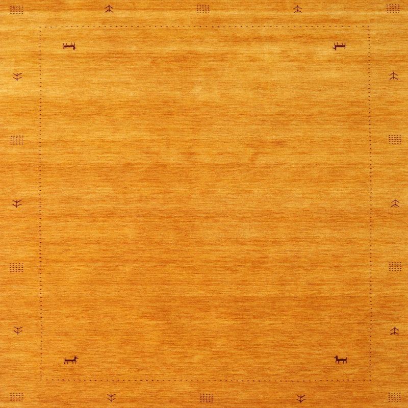 Tapis abstrait orange, Carré 6 pi