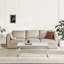 Weissport Rectangular White Marble Glass And Metal Coffee Table - Elegant Bevelled Edge Finish