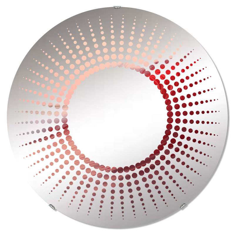 Minimalisme vague rouge décorative - miroir décoratif étoile MIR108637 C, 23,6 po x 23,6 po
