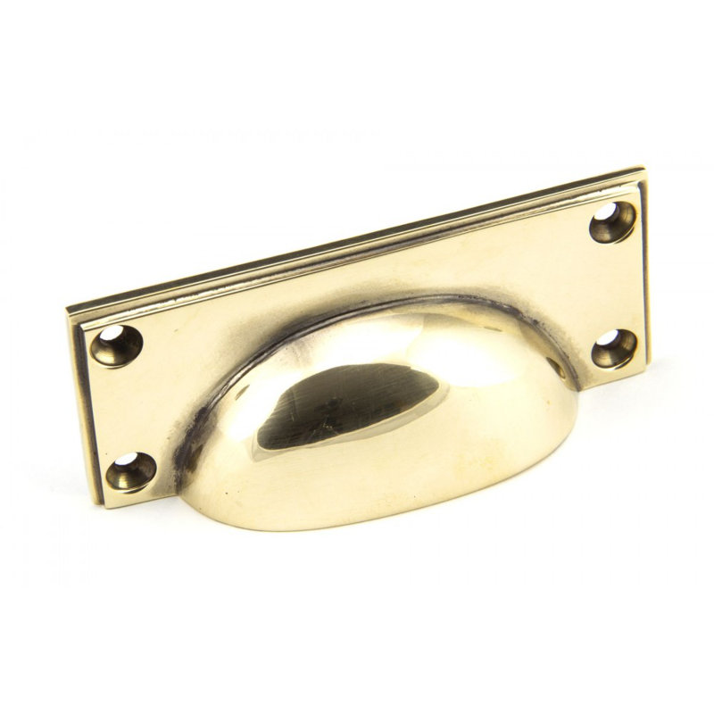 Art Deco 8.4 cm centre Cup Handle, Aged Brass