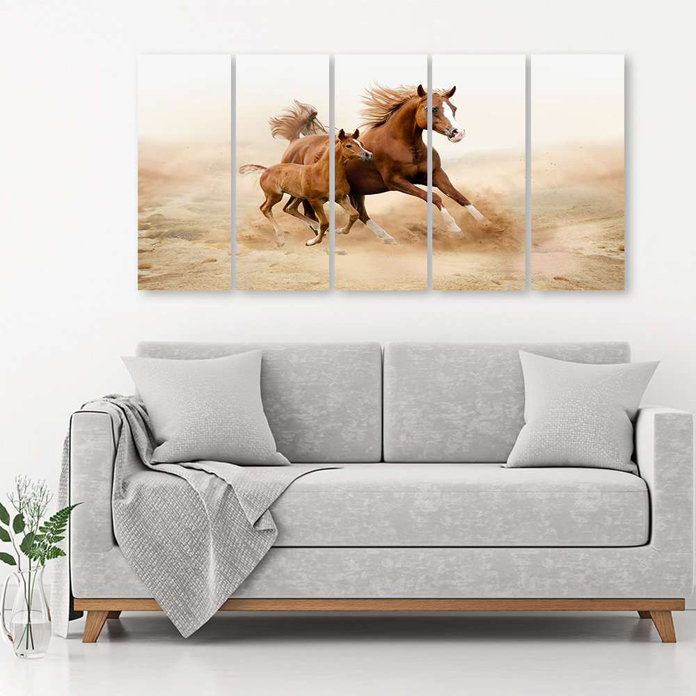 Leinwandbild Bay Horse Galop Nature