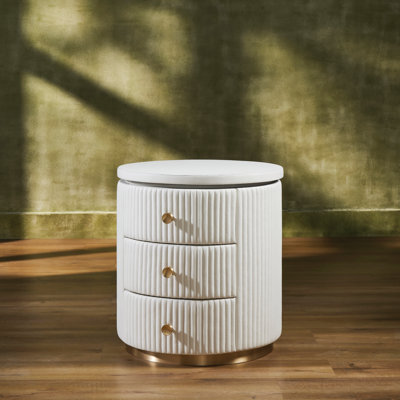 Stanford Round Side Table White