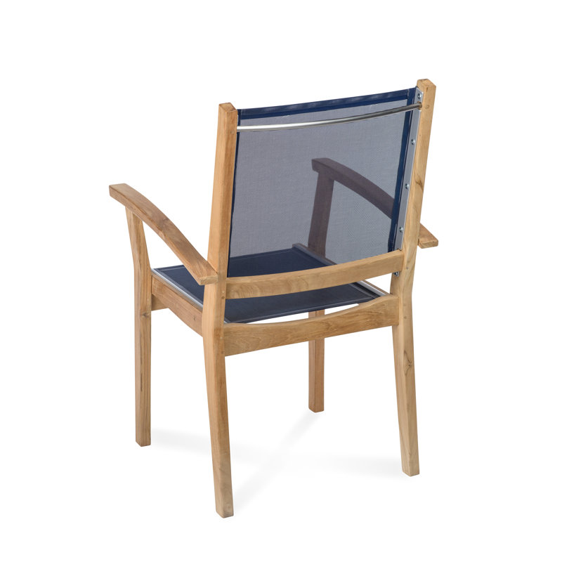 Bayhead Outdoor 7 - Piece Teak Dining Set, Canvas Navy Sunbrella® Canvas