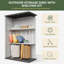 64 Cu.ft Vertical Storage Sheds Outdoor Waterproof With Shelves And Floor