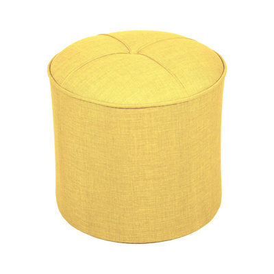 Pouf élégant pour le salon et la chambre à coucher, jaune, 16,5 po x 16,9 po x 16,5 po | Structure 100% bois de sapin massif, tissu 100% polyester facile à nettoyer, 28 mousses en mousse grise pour plus de confort | Siège polyvalent et décoration