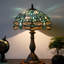 Lampe de table Ballico Tiffany en verre coloré bleu mer 12 x 12 x 18 pouces