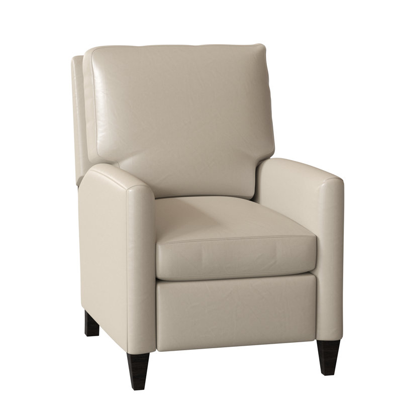 Charlotte Recliner, Aline Light Gray Stonewash Genuine Leather, Cobblestone, Manual