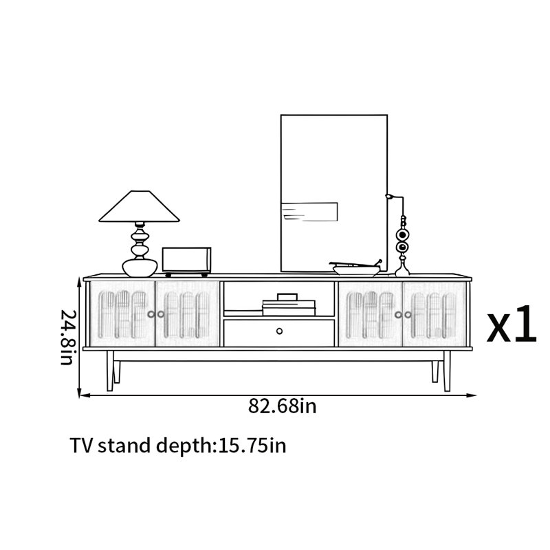 Meuble télé de style américain, 82.68"
