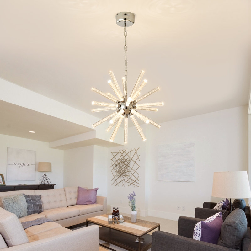 24-light Bubble Pillar Chandelier,adjustable Pendant Lights Living Room Dining Room