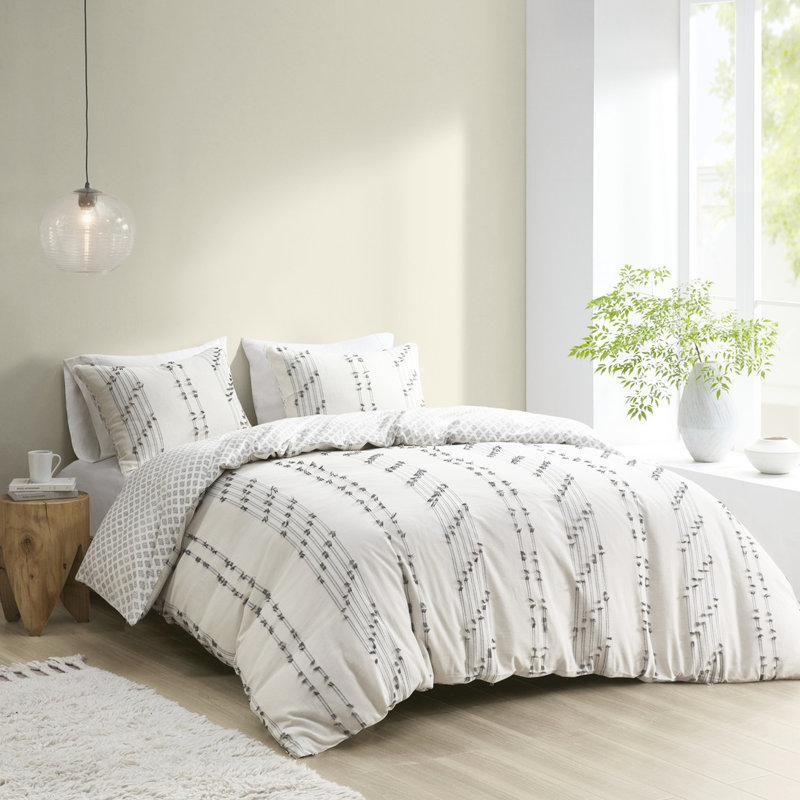 Housse de couette pour lit très grand / très grand en coton 3 pièces