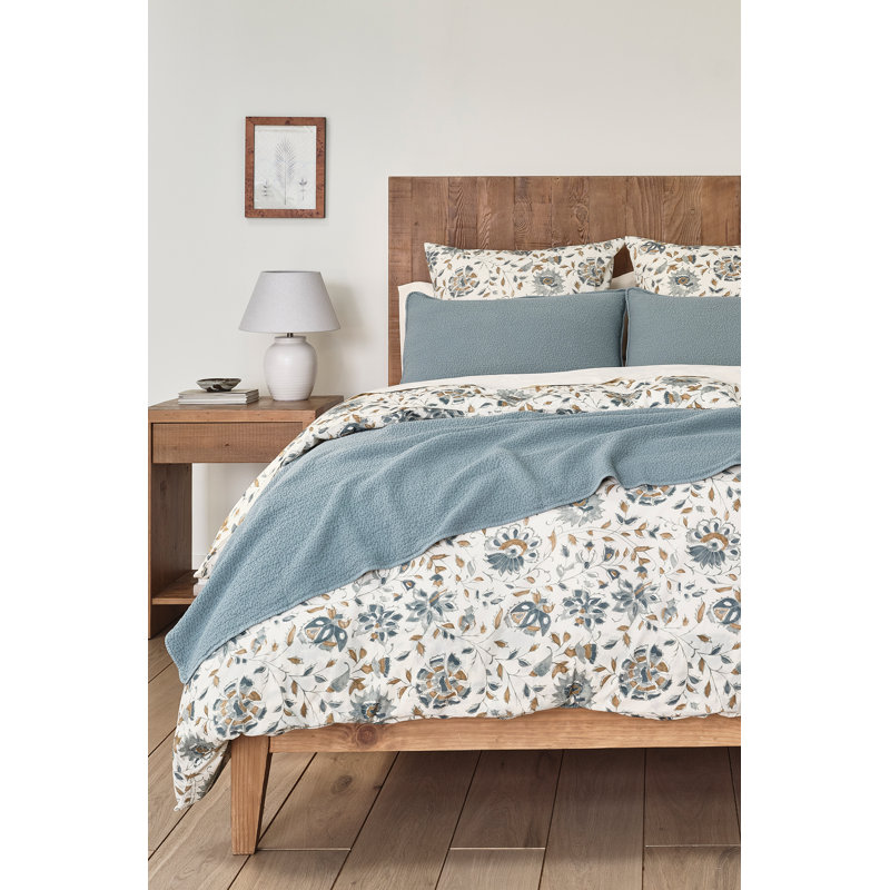Cascade Organic Matelasse Sham, Standard, Lagoon