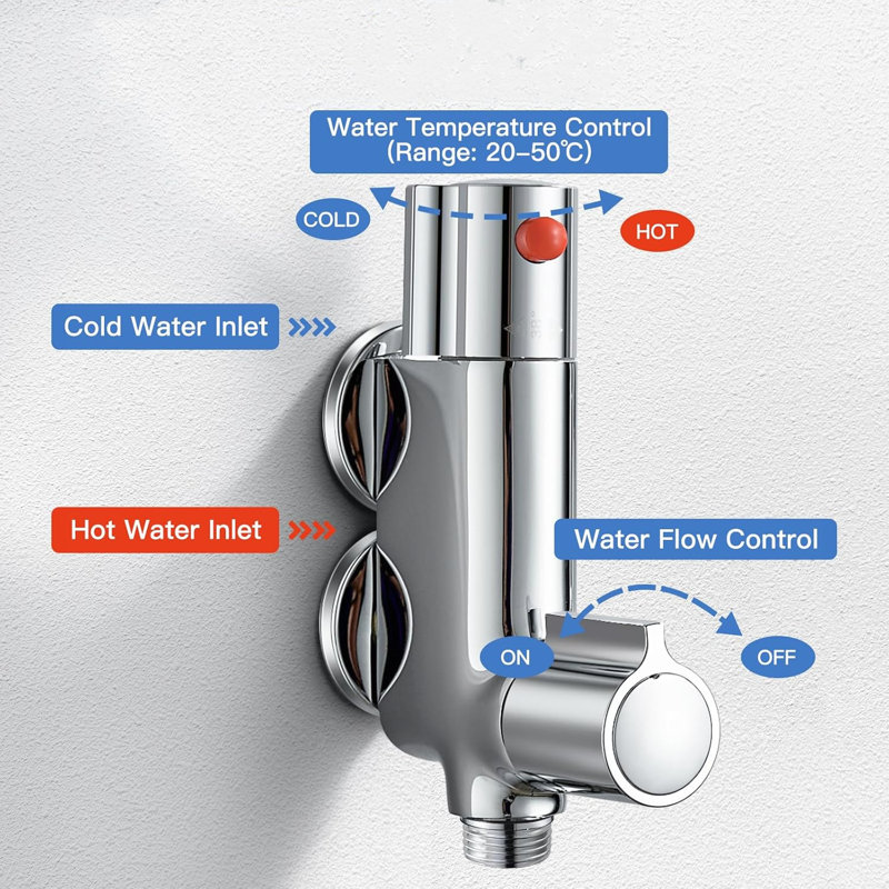 Thermostatic Bidet With Handheld Sprayer,Chrome,Silver