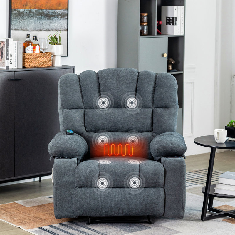 Fauteuil inclinable avec massage et vibration chauffante, Gris