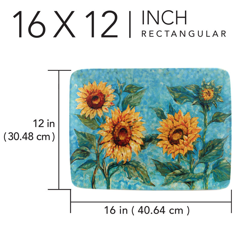 Plateau rectangulaire Golden Sunflowers