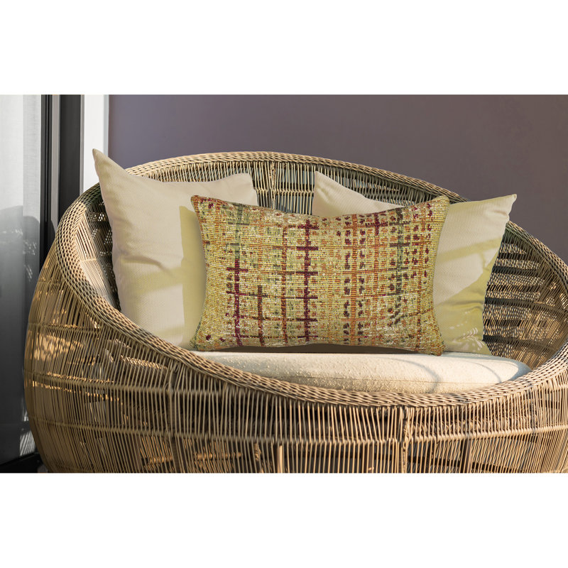 Marina Geometric Indoor/Outdoor Throw Pillow, Gold