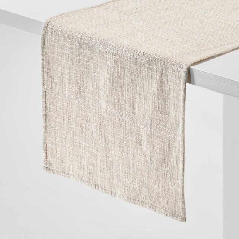 Stripe Woven Cotton Table Runner - 80 Inches Long - Machine Washable - Ideal for Kitchen or Dining Room Table