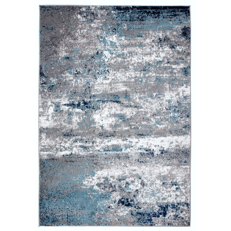 Tapis gris / bleu / blanc Willington, Rectangle 9 pi x 12 pi