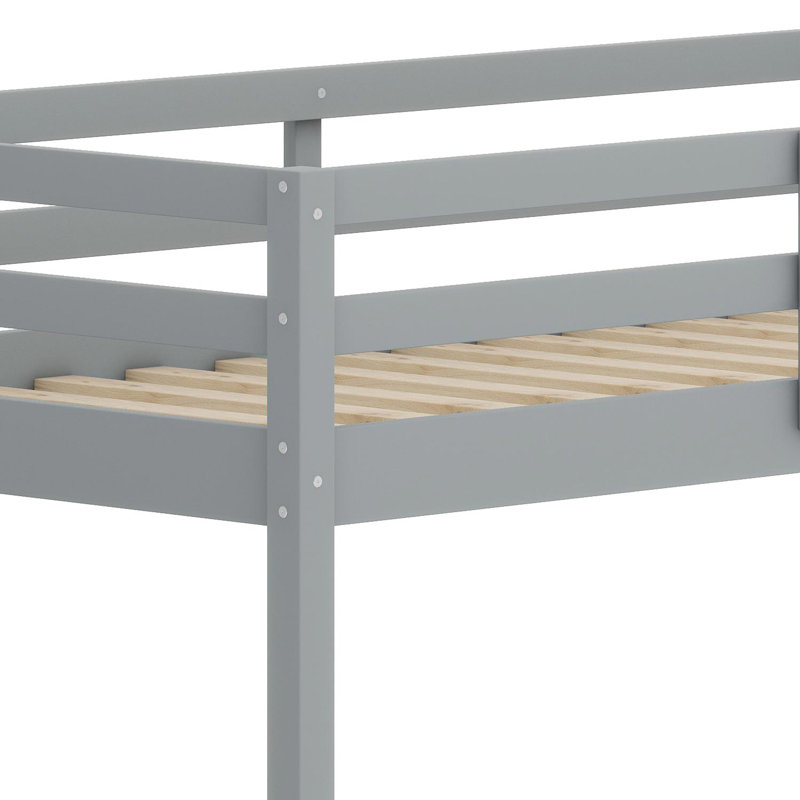 Sturdy Loft Bed Featuring a Ladder and Enhanced Support Slats, Grey