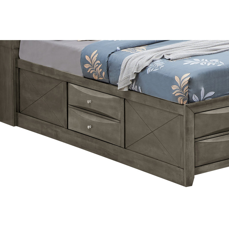 Sophisticated Gray King Storage Bed