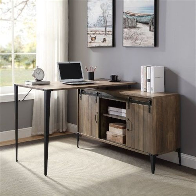 Bureau d'écriture Zakwani, Chêne rustique, 31" H x 48" W x 48" D