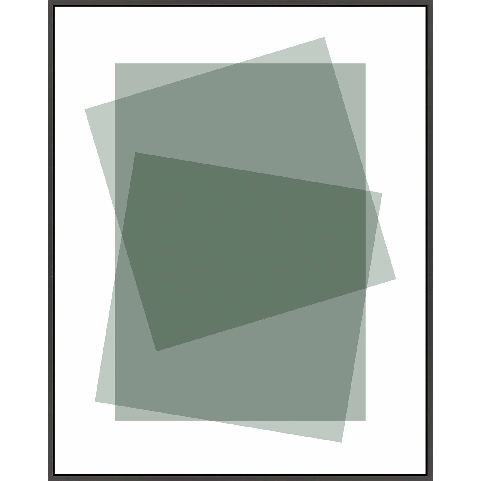 Kami "Sage" Print by Jacques Pilon, Black Framed Canvas, 50" H x 40" W