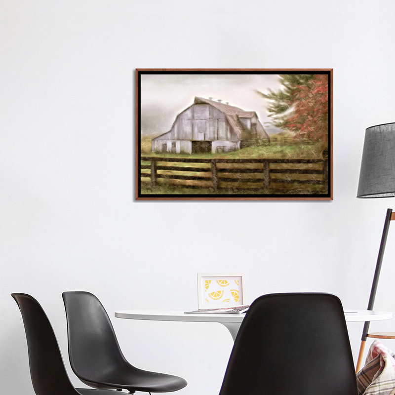 Rustic Barn - reproduction d'art mural , H 26 po x l 40 po, Impression encadrée sans passe-partout, Brun