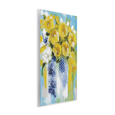 Sunshine Yellow Flowers Wall Plaque, design by Amanda Brooks