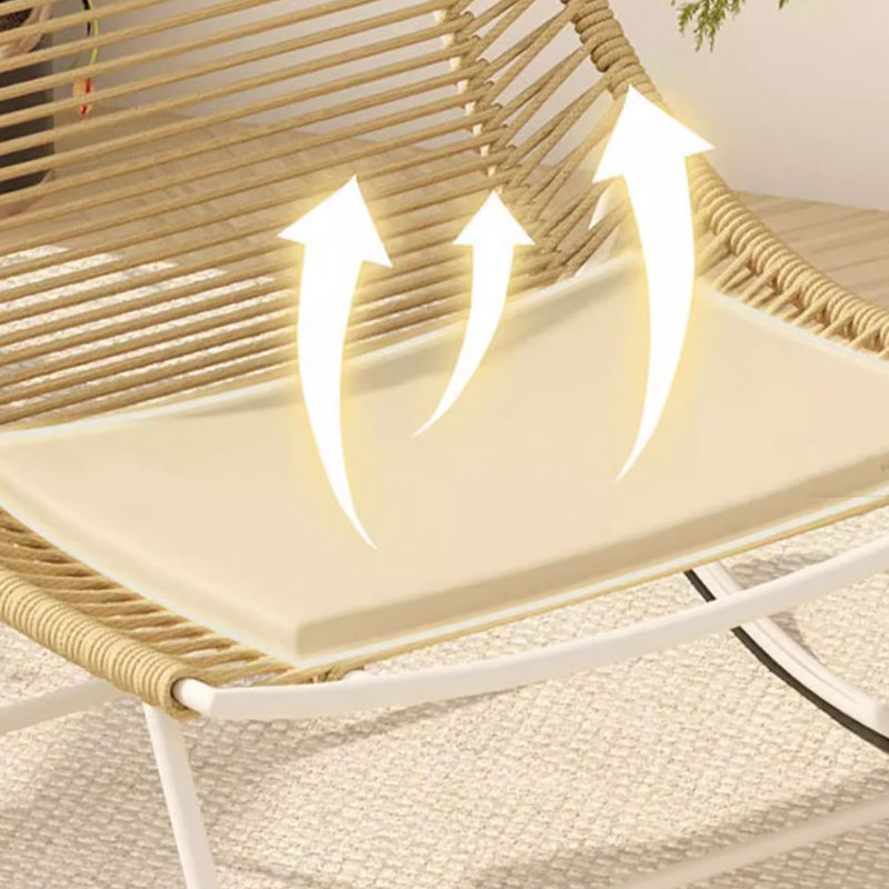 Fauteuil à bascule Home, Beige, Blanc