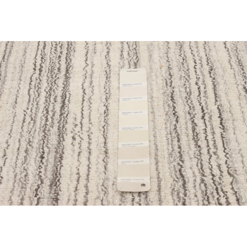 Tapis crème en laine tissé à la main Shiey