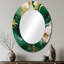 Vert et or Serene Cascade II - Grand miroir mural ovale sur métal-1547523097