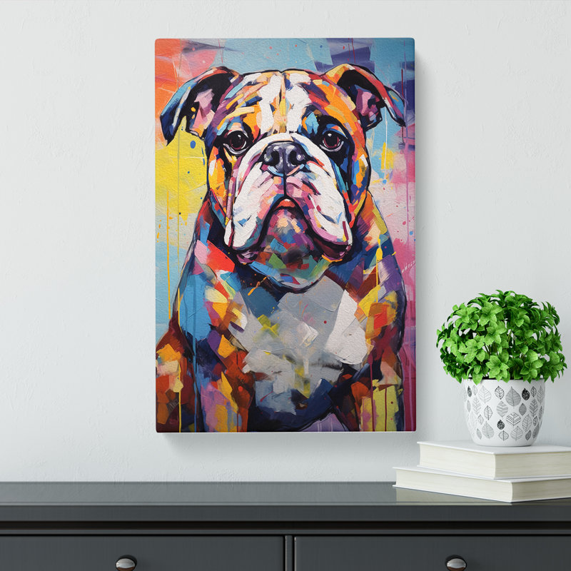 British Bulldog Expressionism - No Frame Print, 60cm H x 40cm W x 3cm D