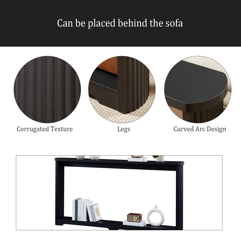 70.1"Corrugated Texture Storage Table For Entranceways, Narrow Wooden Console Sofa Table, Can Be Placed Behind The Sofa, Suitable For Entranceways, Corridors, And Front Door.70.1"L*8.7"W*35.5"H