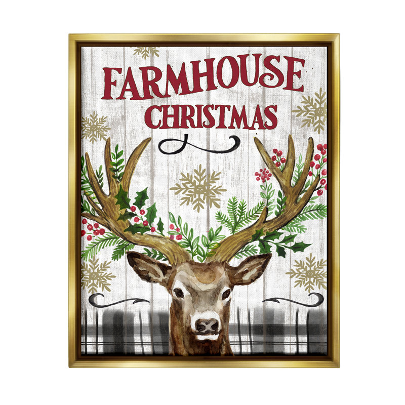 «Farmhouse Christmas with Plaid», reproduction encadrée sur toile par Levison Design, H 30 po x l 24 po