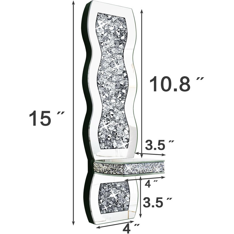 Wave Silver Mirror Wall Candlestick