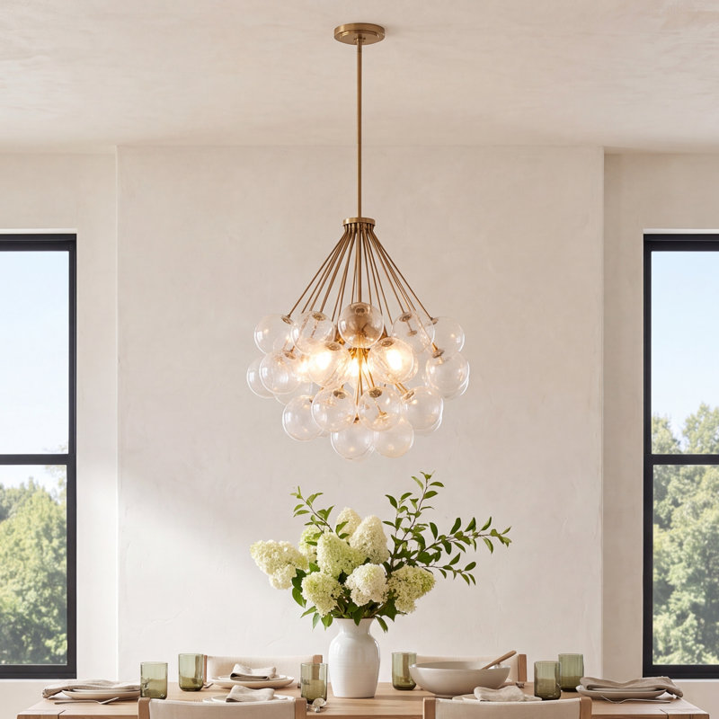 Logan 3-Light Chandelier, Bronze satiné