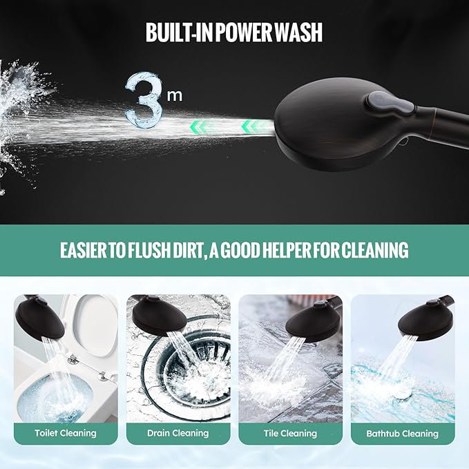 Head with Handheld, High Pressure 9 Spray Mode Chrome Showerhead with Filters,detachable shower head,Water Softener Filters Beads for Hard Water -Remove Chlorine
