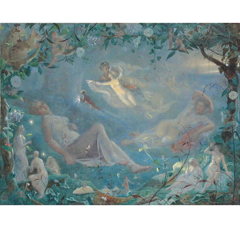 «Titania Asleep; a Scene from« A Midsummer Night's Dream », Act Ii, Scene Ii» par John Simmons - Art mural sur toile tendue
