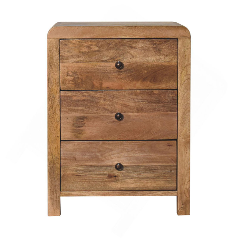 Table de chevet 3 tiroirs Wood