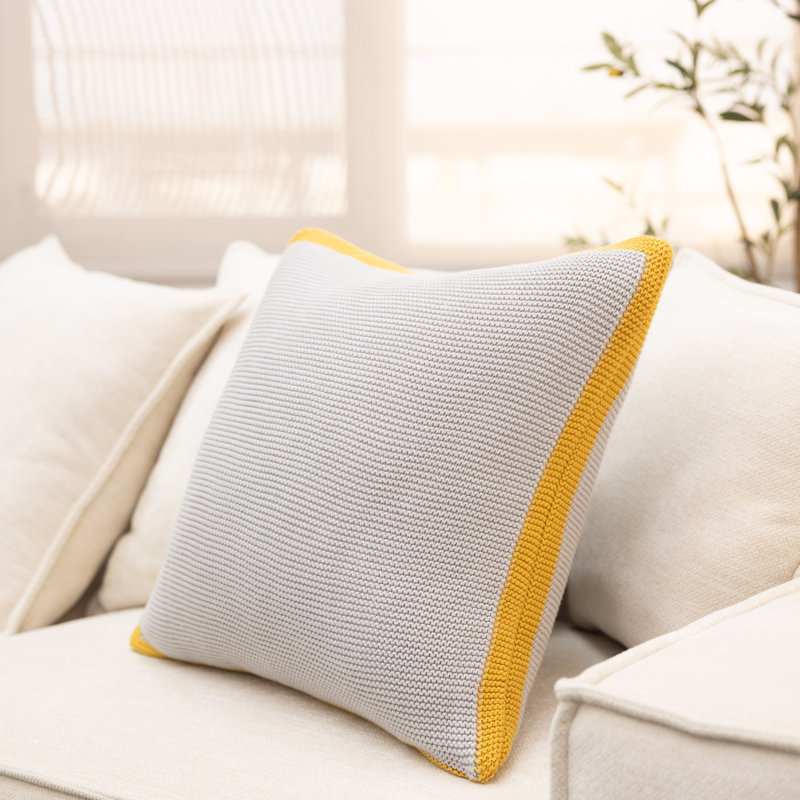 Coussin en coton Bragan, Gris / doré