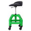 Tabouret pneumatique pivotant à 360 degrés avec base roulante, siège de magasin en acier vert