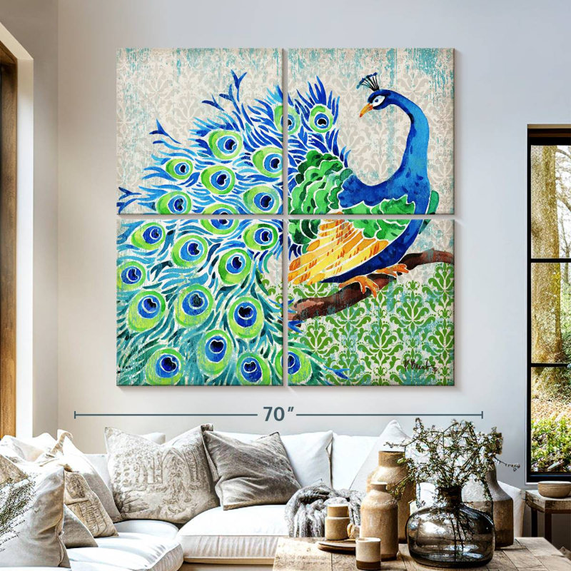 Brampt Patterned Peacock I, 57" H x 57" W