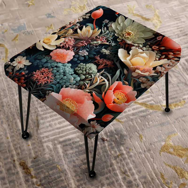 Motif tropical de repose-pieds rectangulaire Oceanic Gardens