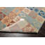 Tapis bleu / beige en laine noué à la main de conception unique 6 pi x 9 pi Tayyibah