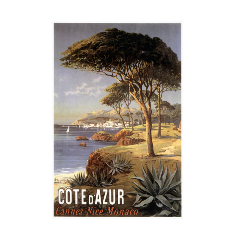 «Hugo D Alesi The Cote Dazur - Cannes, Nice, Monaco, C. 1900, art sur toile, H 47 po x l 30 po