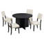 Ensemble de table de salle à manger moderne 5 pièces avec base piédestal et chaises rembourrées Modern-274583152