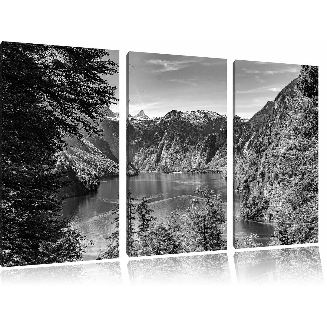 3-tlg. Leinwandbilder-Set „Blick auf den Königssee“, Fotodruck