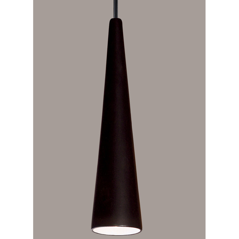Luminaire suspendu conique à 1 lumière Kiaan, Noir ardoise