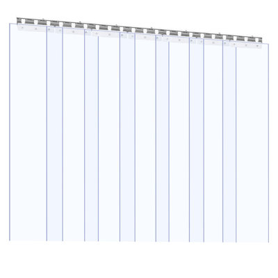Rideau transparent en PVC, hauteur 84 po x largeur 42 po x 0,08 po d'épaisseur, 7 bandes de rideau de congélateur à porte pour PCS, bandes de porte en plastique imperméables et lisses pour entrepôt, congélateur, portes de garage