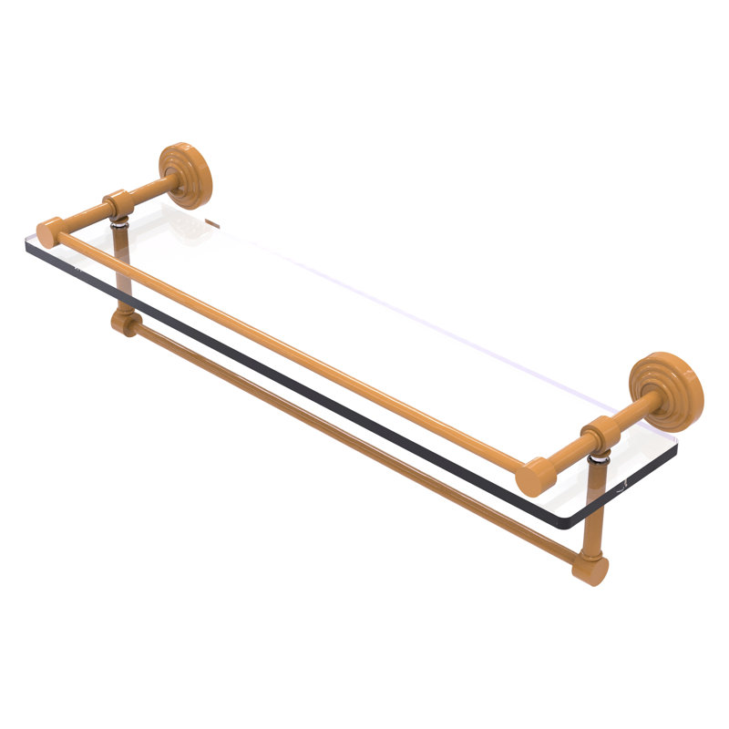 Waverly Place Floating Shelf with Towel Bar, 5" H x 22" W x 5" D, Golden Yellow