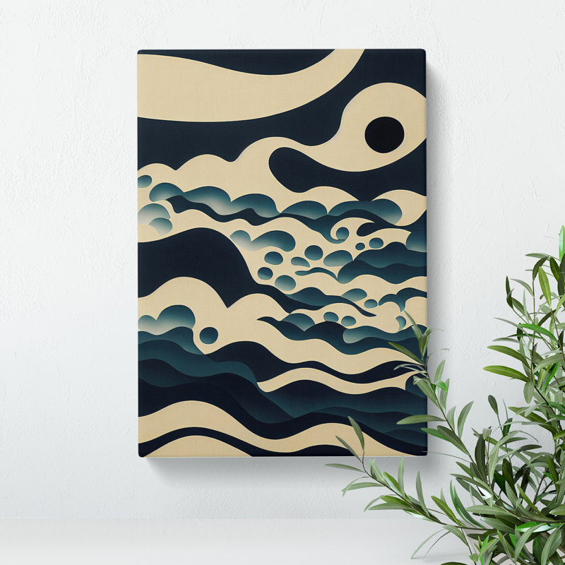 Ocean Wave Modern Art No.6 Abstract - Wrapped Canvas Print, 76cm H x 50cm W x 3cm D